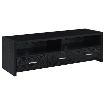 Alton 3-Drawer Engineered Wood TV Stand Black Oak