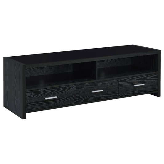Alton 3-Drawer Engineered Wood TV Stand Black Oak