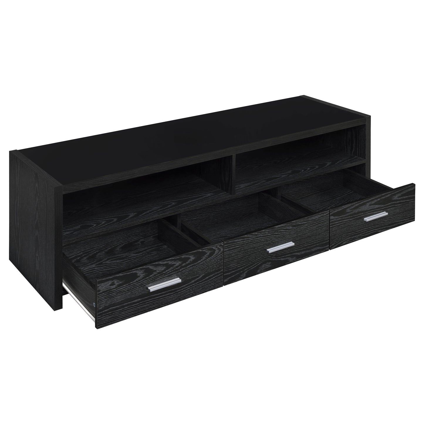 Alton 3-Drawer Engineered Wood TV Stand Black Oak