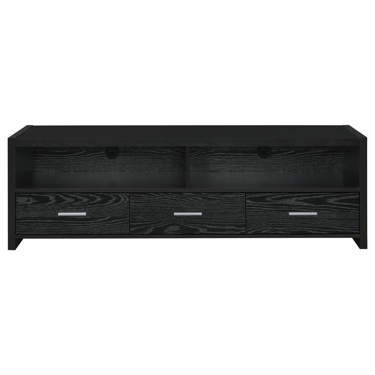 Alton 3-Drawer Engineered Wood TV Stand Black Oak