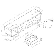 Mueble para TV Alvin de 74 pulgadas, de madera de ingeniería y dos puertas, color nogal oscuro