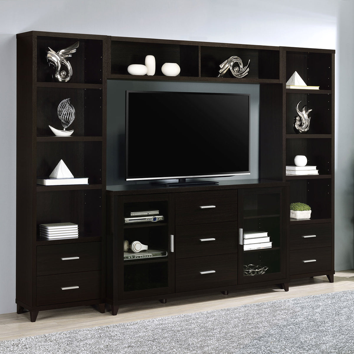 Lewes 2-door Engineered Wood 60-inch TV Stand Cappuccino
