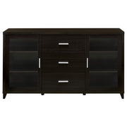 Mueble para TV Lewes de 60 pulgadas, madera de ingeniería de dos puertas, color capuchino
