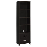 Torre multimedia Laughlin de 3 estantes de madera de ingeniería, pino oscuro