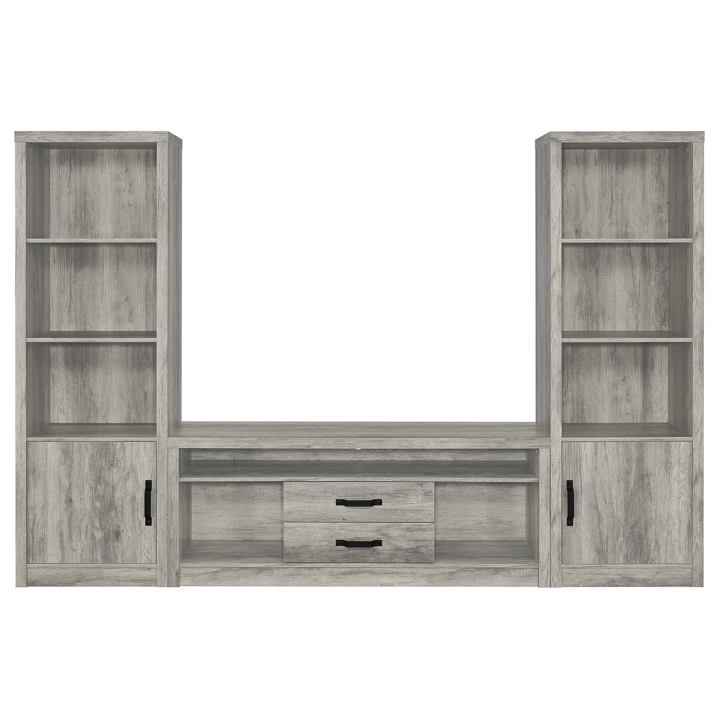 Burke 2-door Engineered Wood TV Stand Grey Driftwood