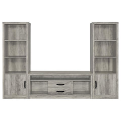 Mueble de TV Burke de 2 puertas de madera de ingeniería, color gris Driftwood
