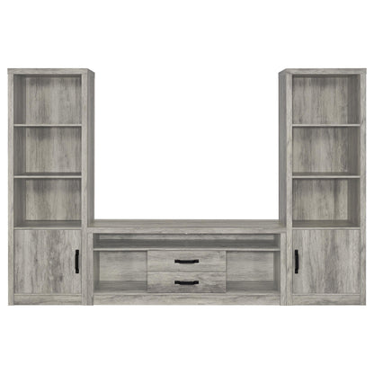 Burke 2-door Engineered Wood TV Stand Grey Driftwood