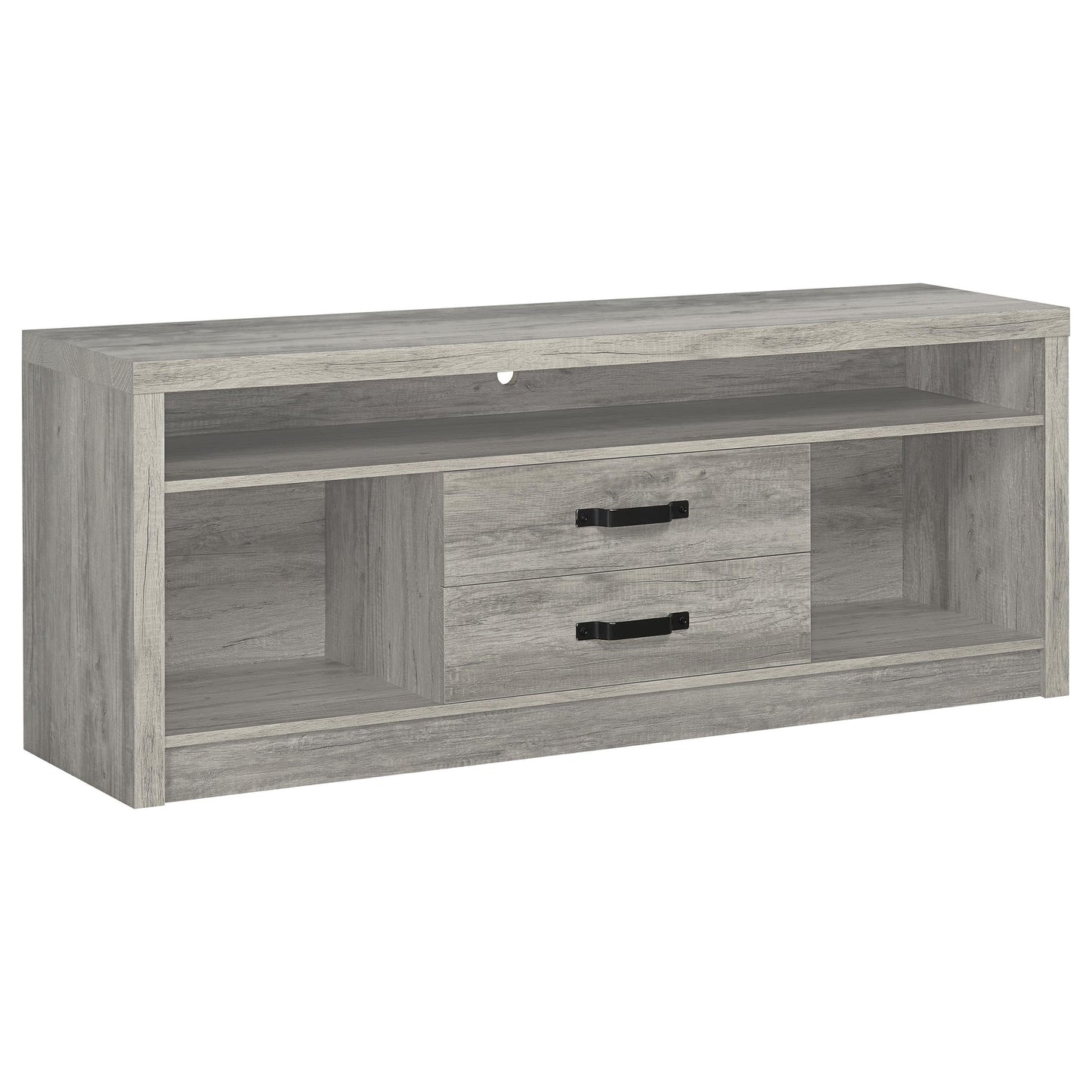 Burke 2-door Engineered Wood TV Stand Grey Driftwood
