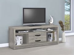 Mueble de TV Burke de 2 puertas de madera de ingeniería, color gris Driftwood