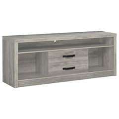 Mueble de TV Burke de 2 puertas de madera de ingeniería, color gris Driftwood