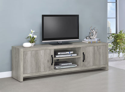 Burke 2-door Engineered Wood TV Stand Grey Driftwood