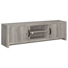 Mueble de TV Burke de 2 puertas de madera de ingeniería, color gris Driftwood