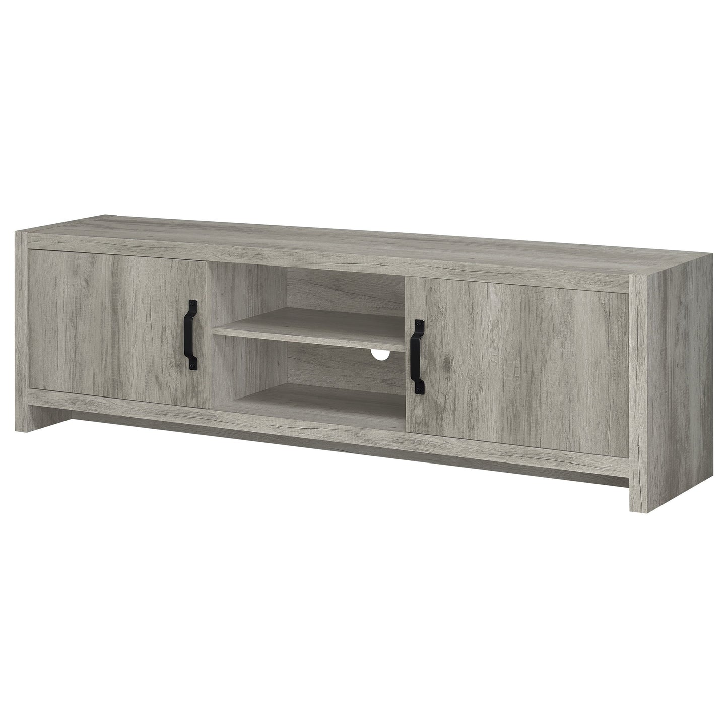 Burke 2-door Engineered Wood TV Stand Grey Driftwood