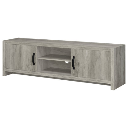 Burke 2-door Engineered Wood TV Stand Grey Driftwood