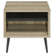 Mesa auxiliar de madera de ingeniería cuadrada galesa de pino envejecido