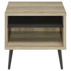 Mesa auxiliar de madera de ingeniería cuadrada galesa de pino envejecido
