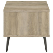 Mesa auxiliar de madera de ingeniería cuadrada galesa de pino envejecido