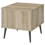 Mesa auxiliar de madera de ingeniería cuadrada galesa de pino envejecido