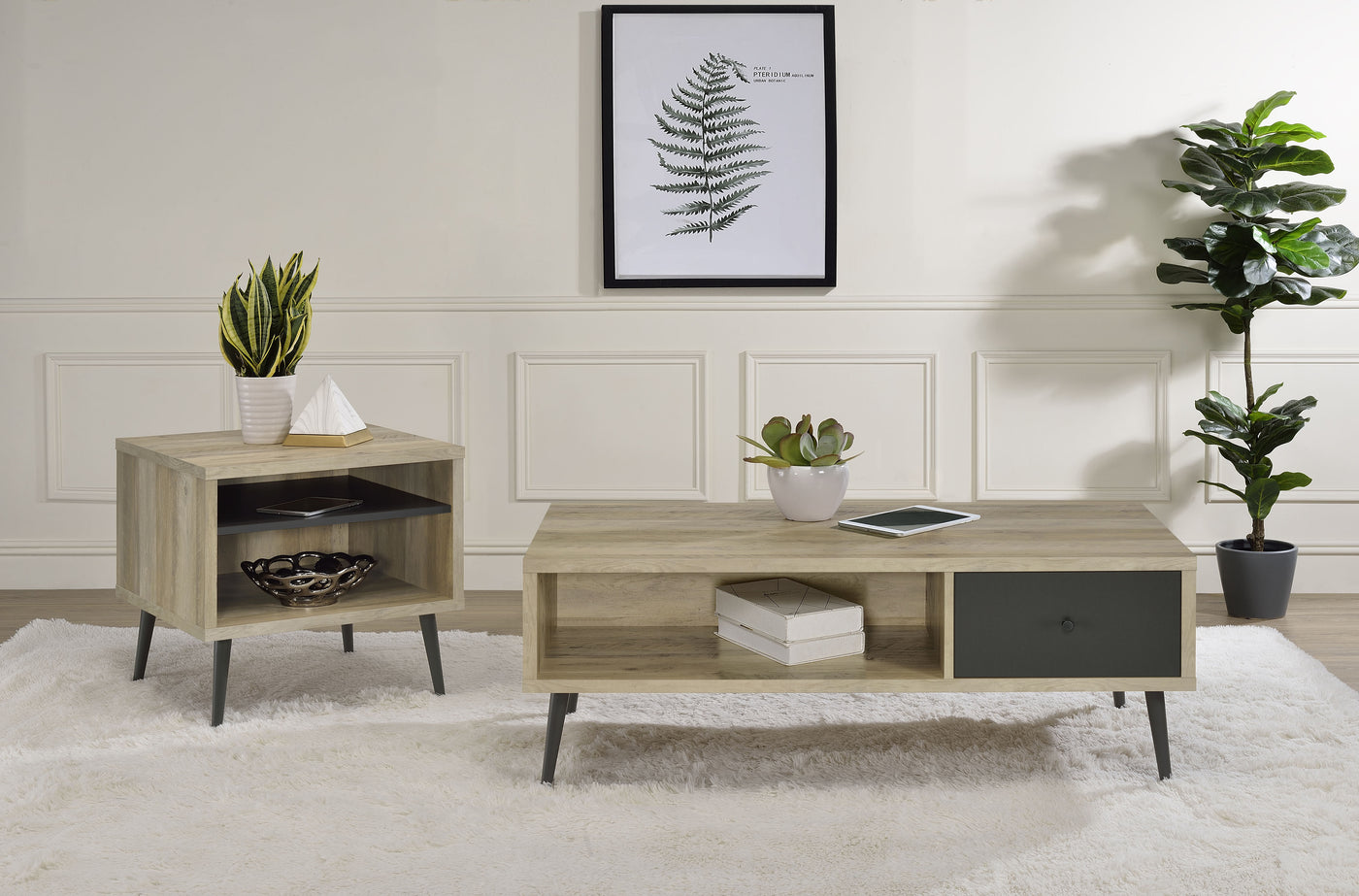 Welsh Coffee and End Table Set Distressed Pine