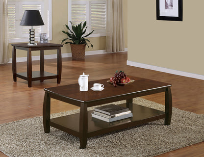 Dixon Rectangular Wood Coffee Table Set Espresso