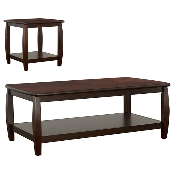 Dixon Rectangular Wood Coffee Table Set Espresso