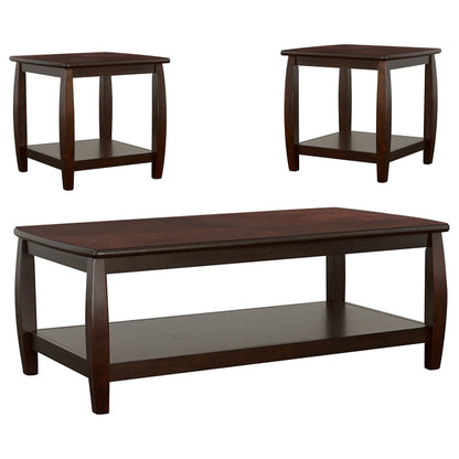 Dixon Rectangular Wood Coffee Table Set Espresso