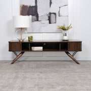 Mueble para TV Valna Wood de 71 pulgadas con puertas corredizas en nogal
