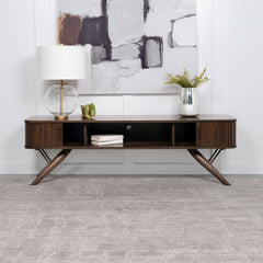 Mueble para TV Valna Wood de 71 pulgadas con puertas corredizas en nogal