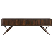 Mueble para TV Valna Wood de 71 pulgadas con puertas corredizas en nogal