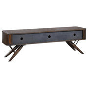 Mueble para TV Valna Wood de 71 pulgadas con puertas corredizas en nogal