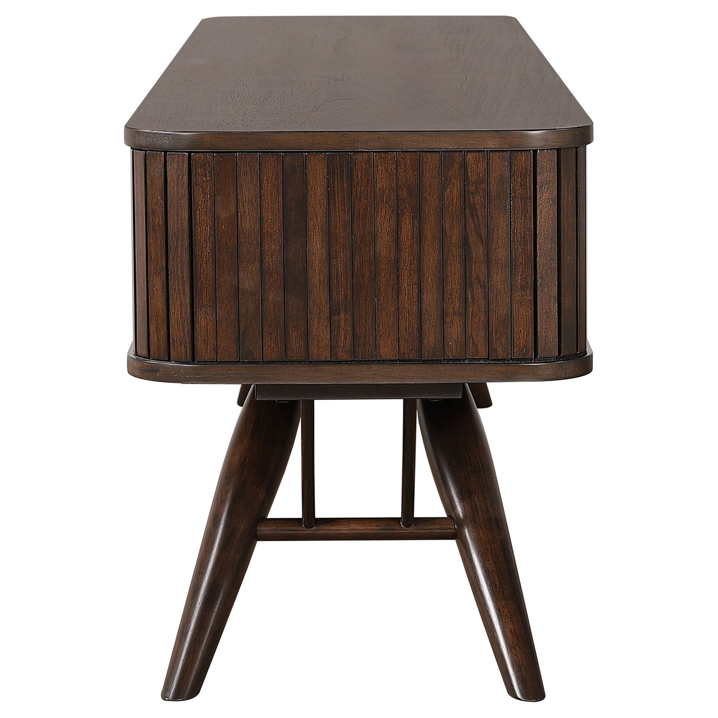 Mueble para TV Valna Wood de 71 pulgadas con puertas corredizas en nogal