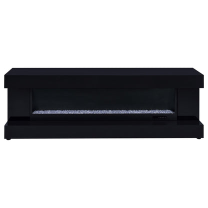 Mallory TV Stand Fireplace Console Bluetooth Speaker Black High Gloss