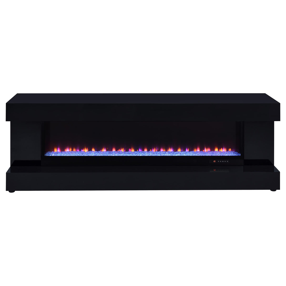 Mallory TV Stand Fireplace Console Bluetooth Speaker Black High Gloss
