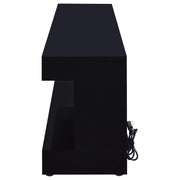 Mallory TV Stand Fireplace Console Bluetooth Speaker Black High Gloss