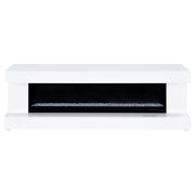 Mallory TV Stand Fireplace Console Bluetooth Speaker White High Gloss