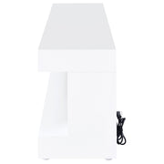 Mallory TV Stand Fireplace Console Bluetooth Speaker White High Gloss