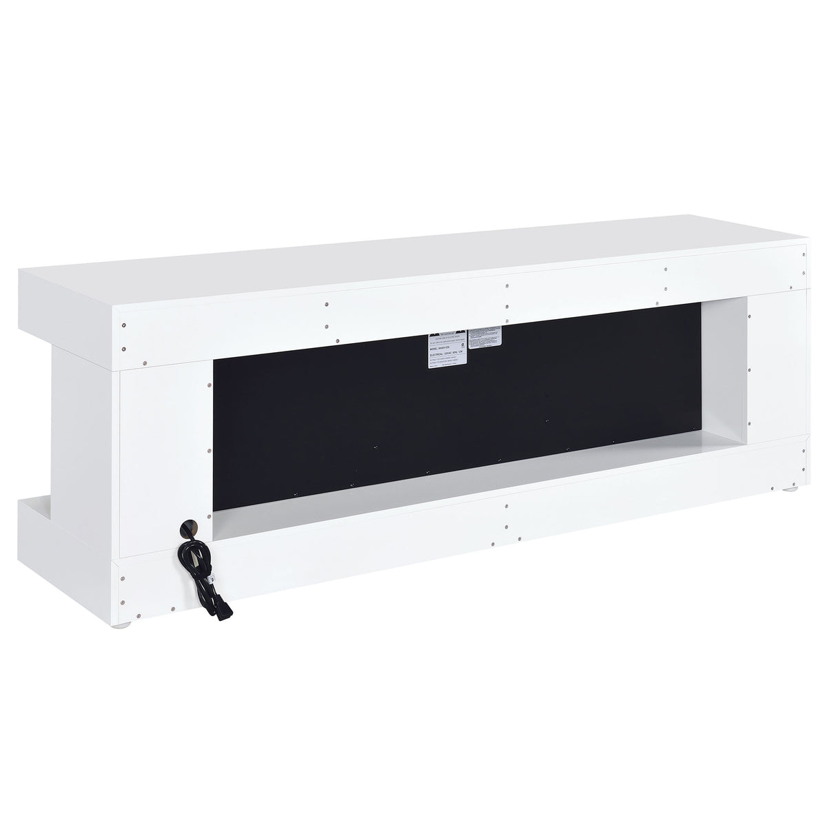 Mallory TV Stand Fireplace Console Bluetooth Speaker White High Gloss