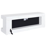 Mallory TV Stand Fireplace Console Bluetooth Speaker White High Gloss