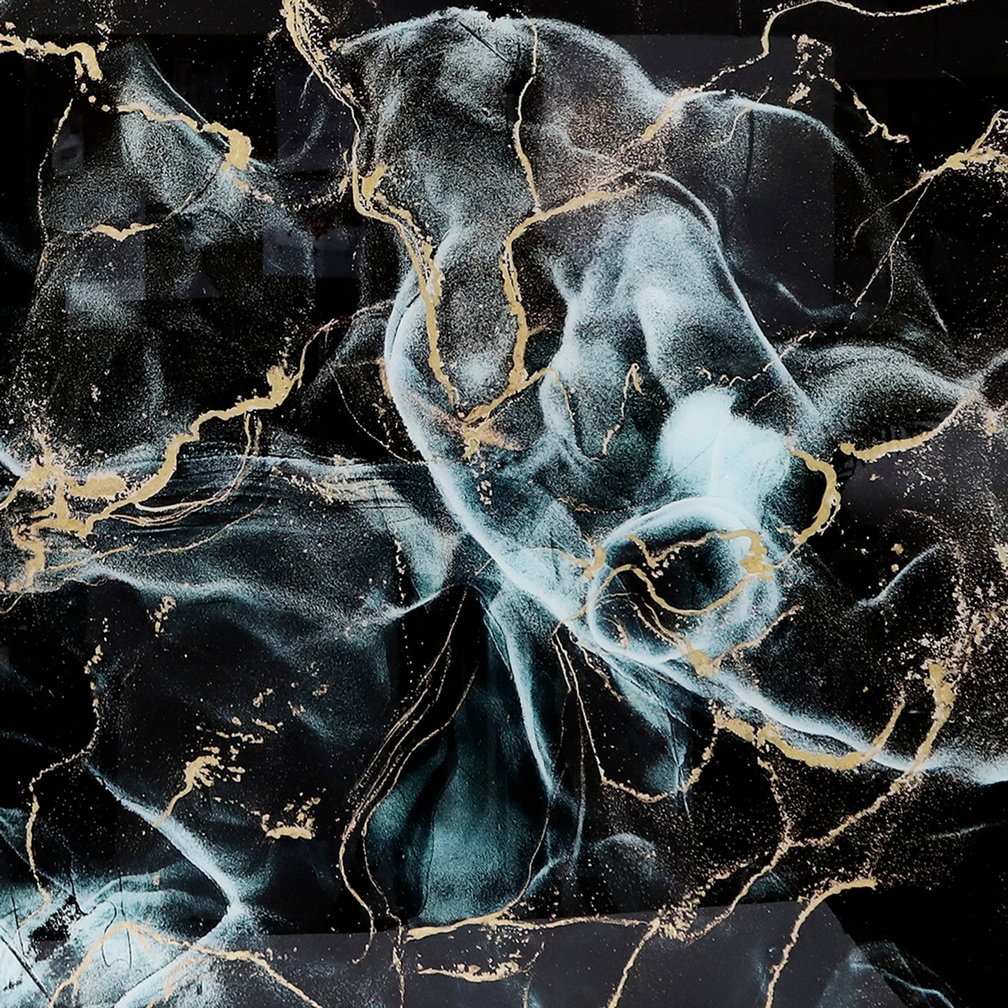 Arte abstracto de vidrio templado metálico