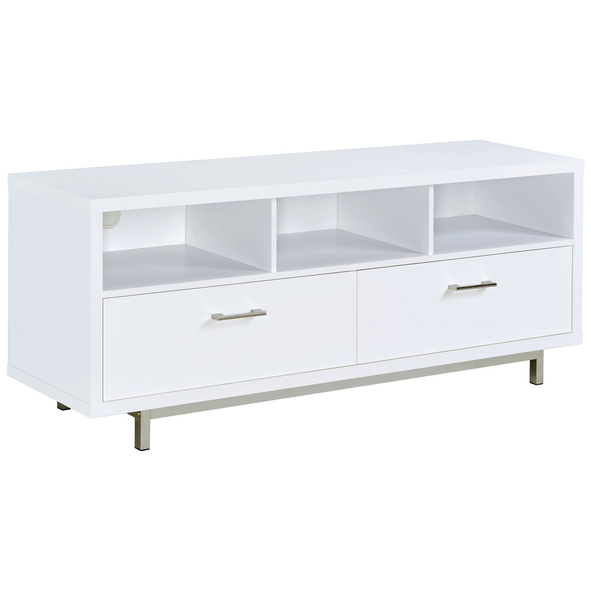 Mueble para TV Casey de 60 pulgadas, madera de ingeniería, con dos cajones, color capuchino