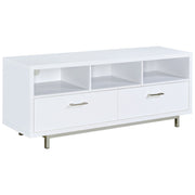 Mueble para TV Casey de 60 pulgadas, madera de ingeniería, con dos cajones, color capuchino