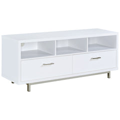 Mueble para TV Casey de 60 pulgadas, madera de ingeniería, con dos cajones, color capuchino