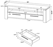 Mueble para TV Elkton de 59 pulgadas, madera de ingeniería, con 2 cajones, color mango