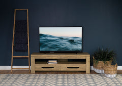 Mueble para TV Elkton de 59 pulgadas, madera de ingeniería, con 2 cajones, color mango
