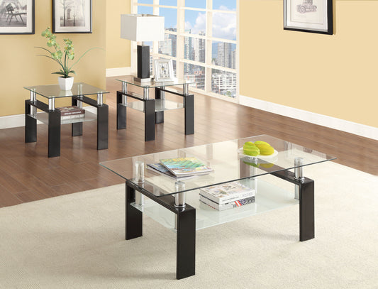 Dyer Rectangular Coffee and End Table Set Black