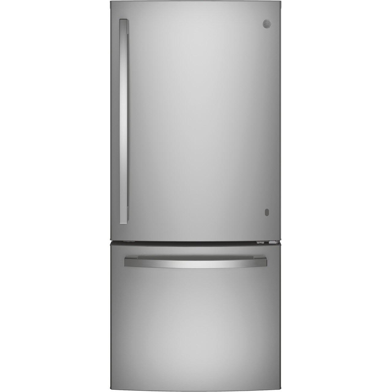 GE 30-inch, 21 cu.ft. Freestanding Bottom Freezer with LED Lighting GBE21DYKFS IMAGE 1