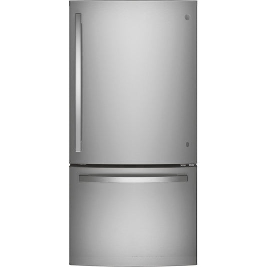 GE 33-inch, 24.8 cu.ft. Freestanding Bottom Freezer Refrigerator with Interior Ice Maker GDE25EYKFS IMAGE 1