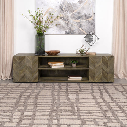 Keese - Mueble para TV de madera con 2 puertas y 70 pulgadas, consola multimedia, color marrón mango