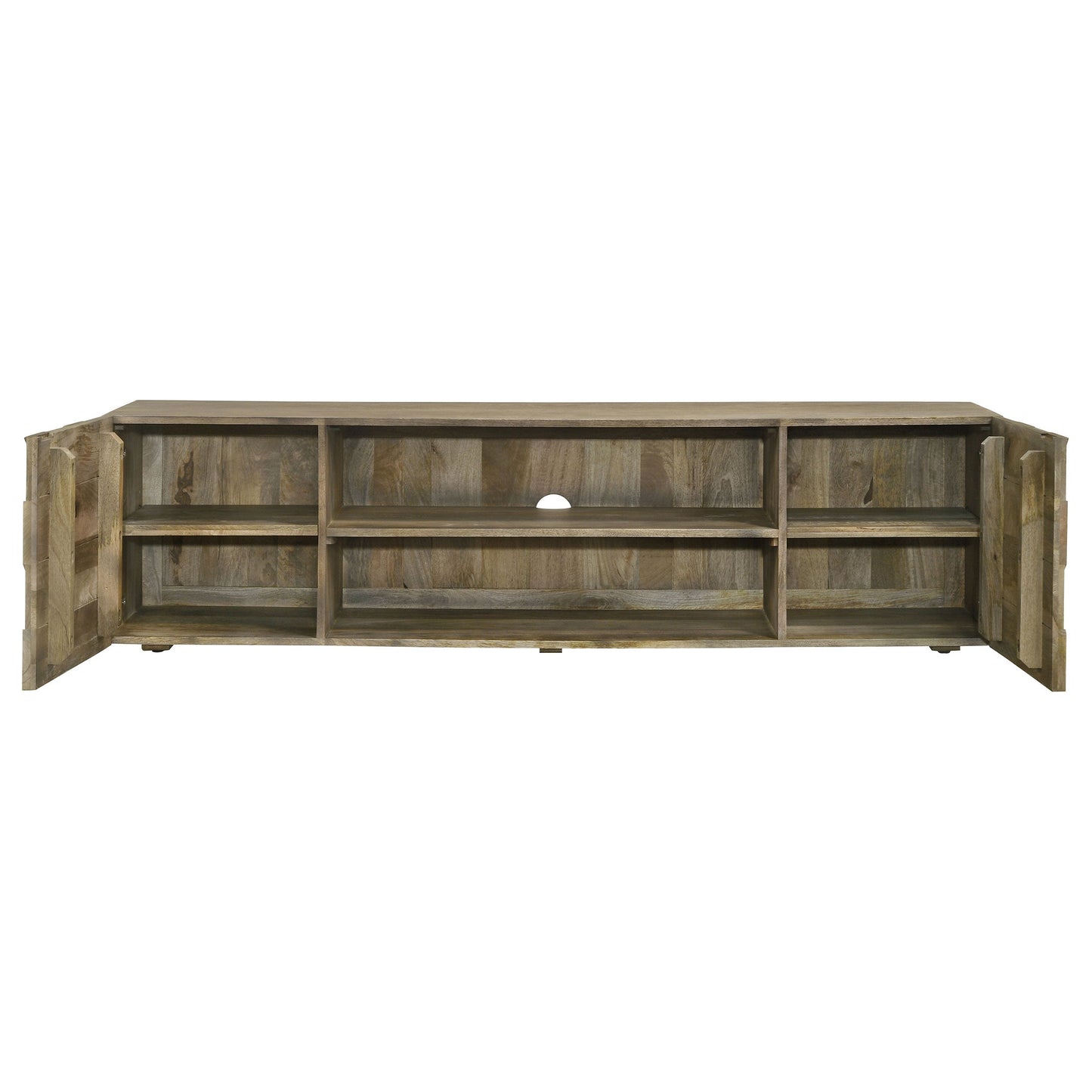 Keese - Mueble para TV de madera con 2 puertas y 70 pulgadas, consola multimedia, color marrón mango