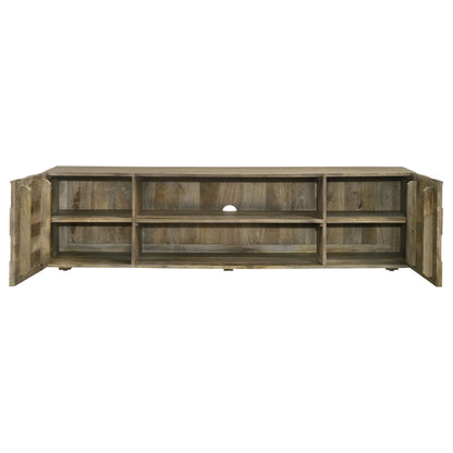Keese - Mueble para TV de madera con 2 puertas y 70 pulgadas, consola multimedia, color marrón mango
